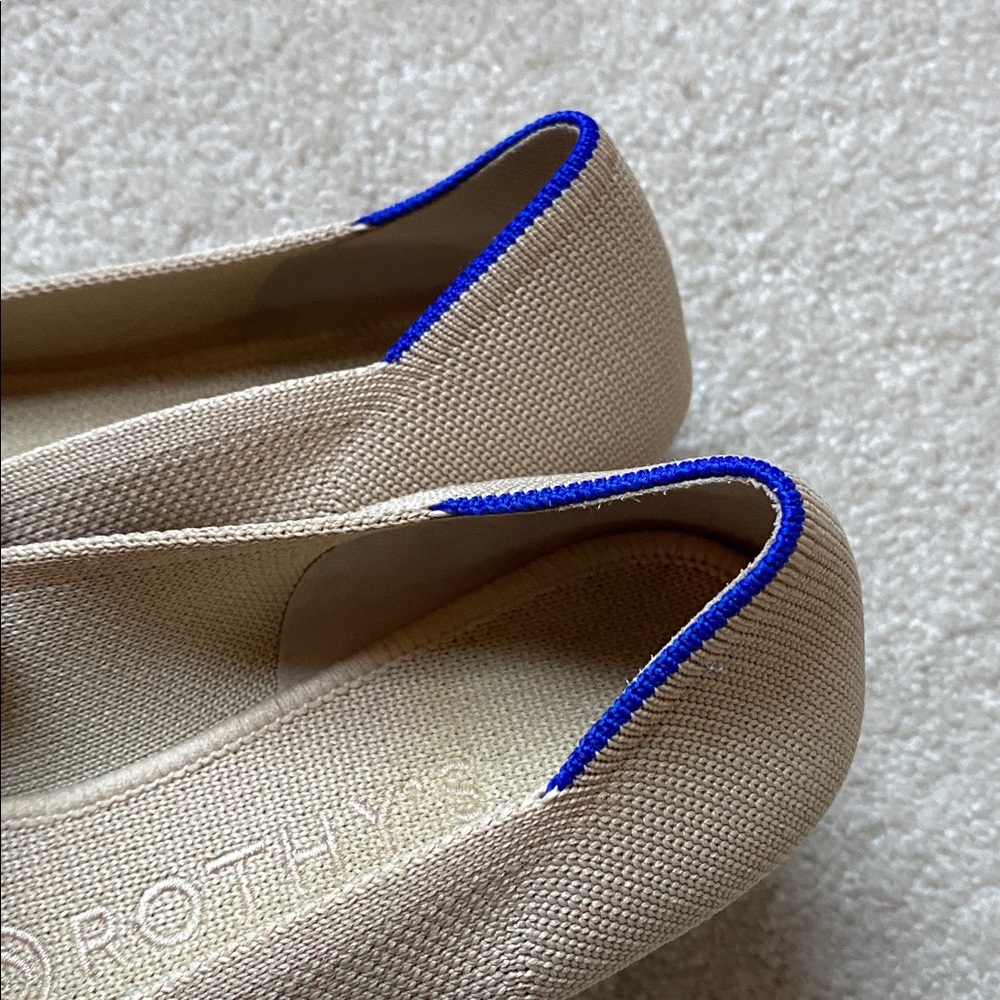 ROTHY'S "The Point" Knit Flats Size 8W Beige Comfort - Picture 10 of 10